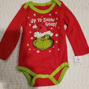 NWT: Dr. Suess- The Grinch Christmas Baby Long Sleeve Body Suits 12 mos